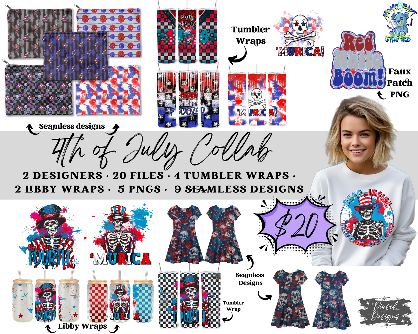 4th of July Collab - MOMOxRIOT Graphics & Diesel Designs