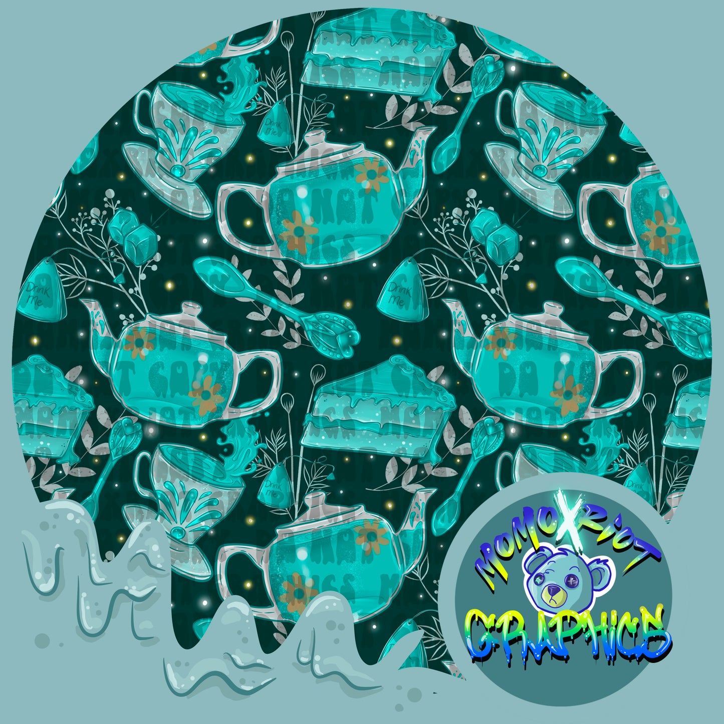 Teal Tea Party Seamless File