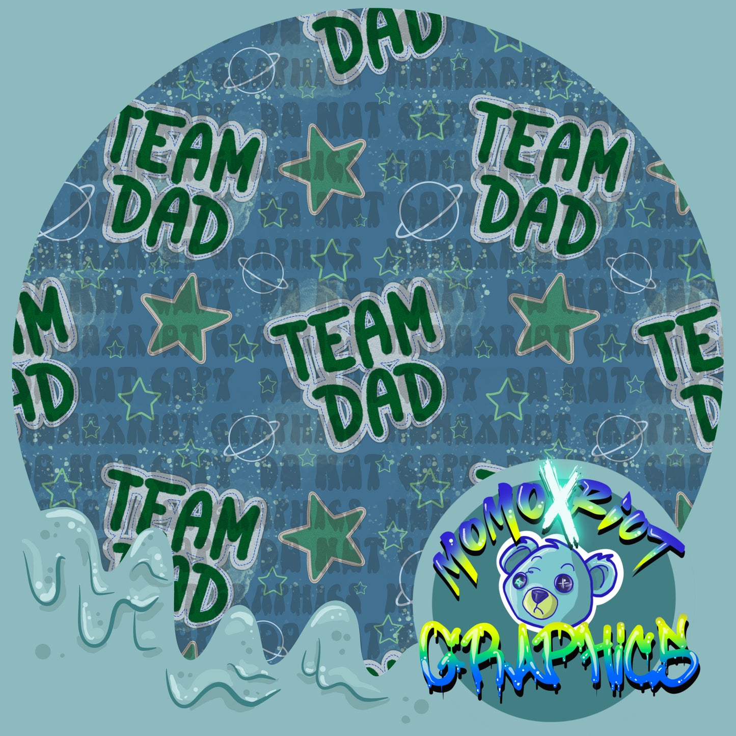 Team Dad Patch - Blue Seamless File