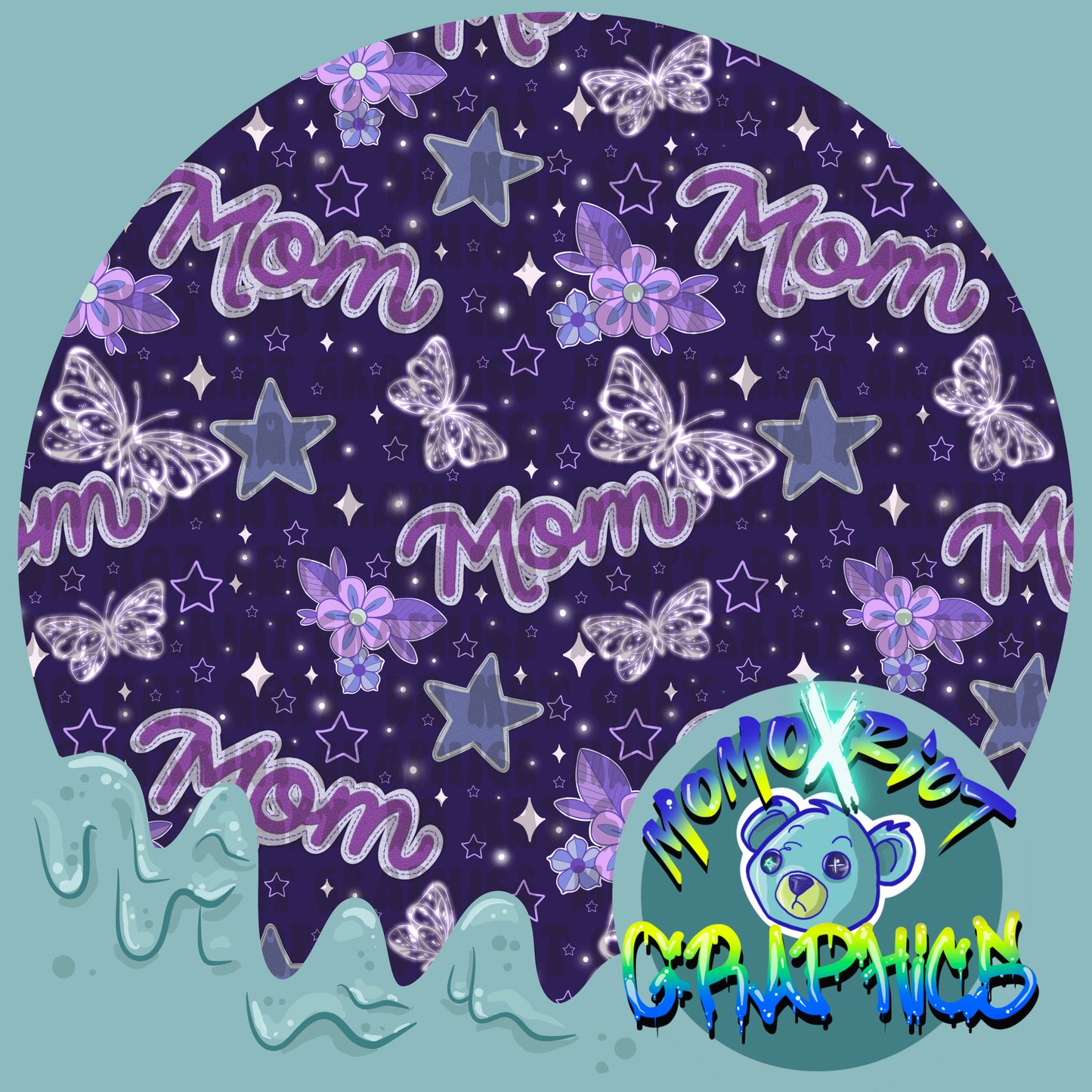 Mom Patch - Purple - Seamless File