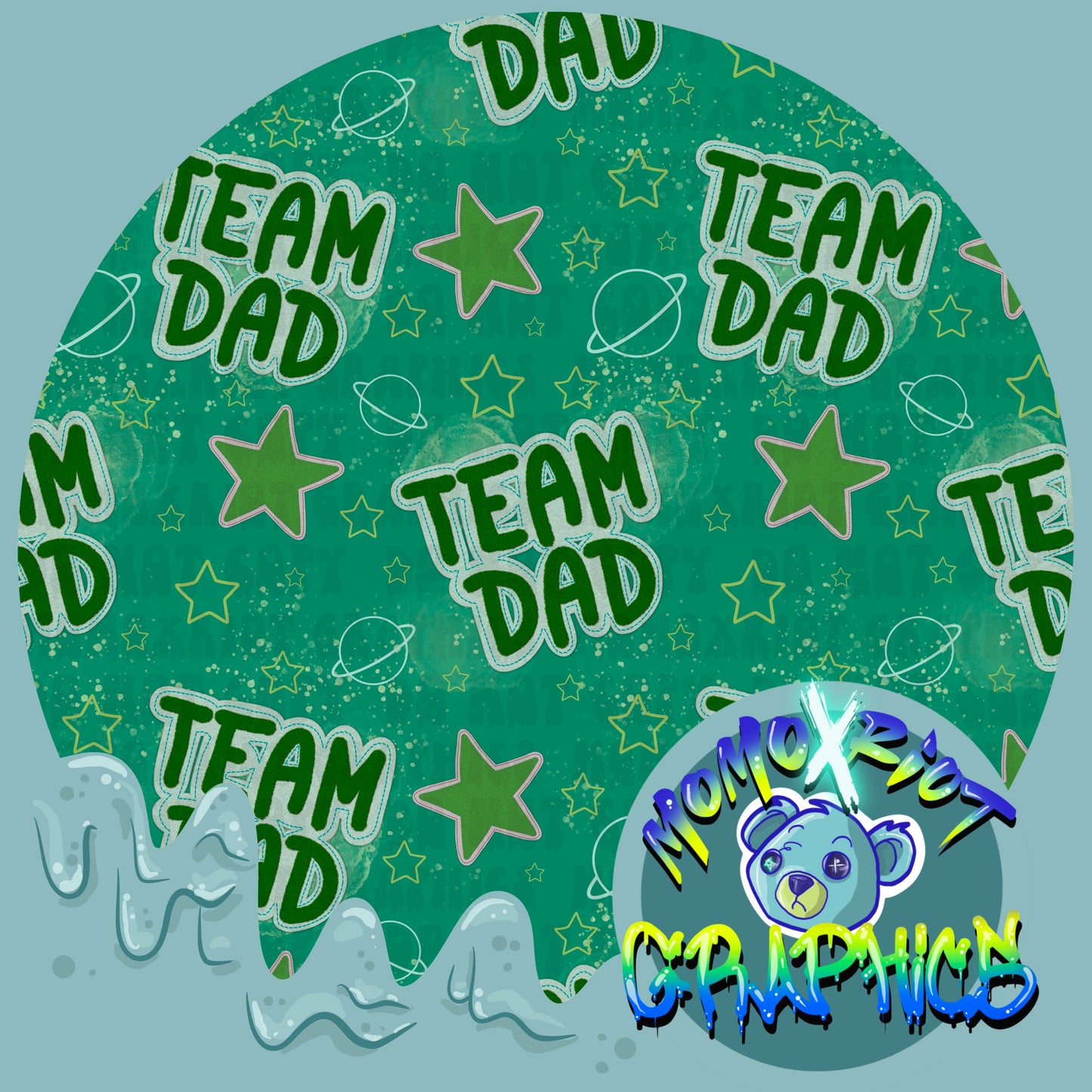 Team Dad Patch - Teal Seamless File