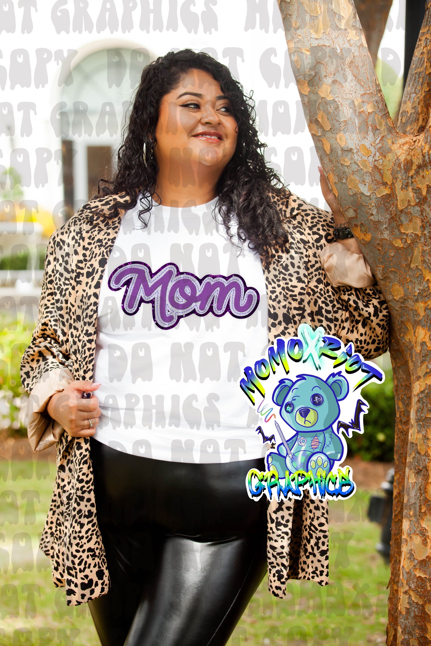 Mom - Purple - Faux Patch PNG File